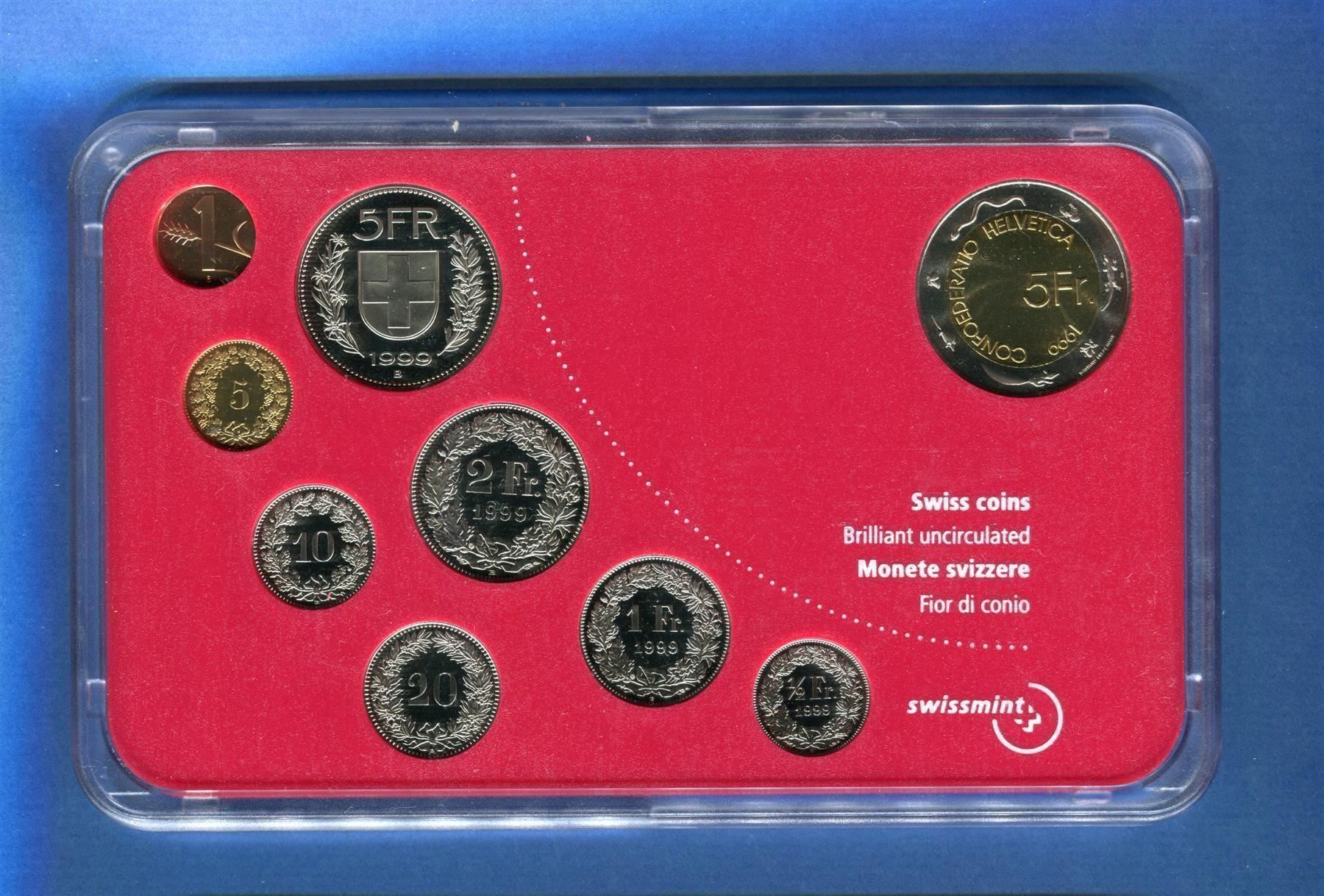 Alle Münzen: (594) Münzsatz 1999 Stgl im Schutzkarton – Gebraucht aus Rüthi (Rheintal) von erdnuessli1 2