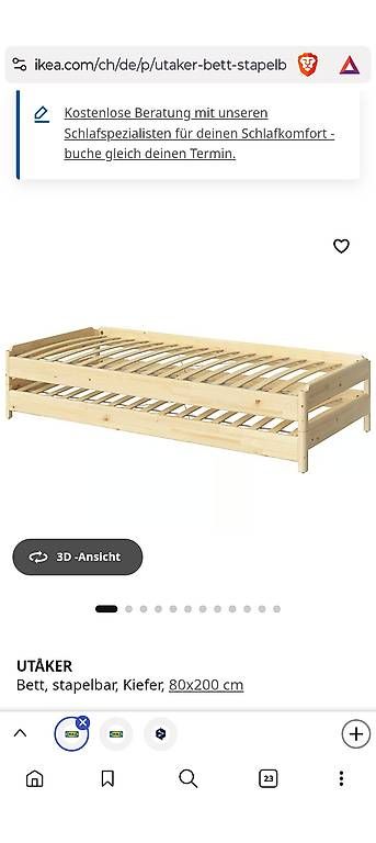 Letti: Ikea-Stapelbett Utaker mit Matratzen – Usato da Fribourg venduto da Kitty2285 1