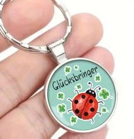Schlüsselanhänger Glücksbringer-Käfer-Hufeisen-Kleeblatt