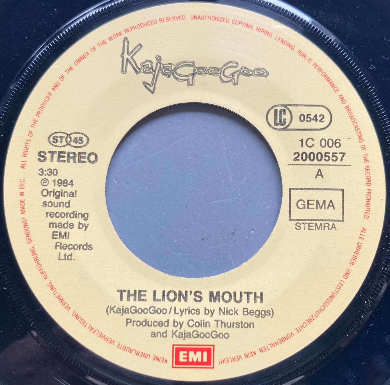 Dischi in vinile: KAJAGOOGOO - THE LION'S MOUTH – Usato da Poliez-Pittet venduto da Newtown-Records 2