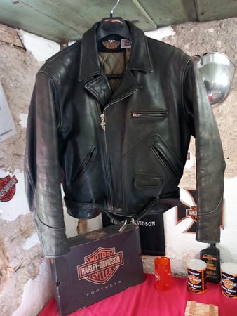 Harley-Davidson Lederjacke Adler Schwarz Grösse XL