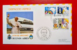 VATIKAN FLUGPOST FLUG PAPST JOHANNES PAUL ARGENTINIEN 1987