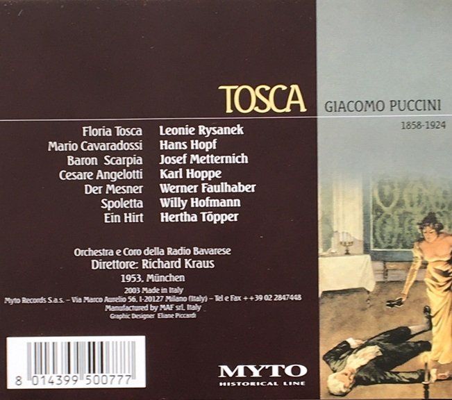 CD: Puccini - Tosca (Richard Kraus, 1953) – Usato da Grüningen venduto da azulblanco 1