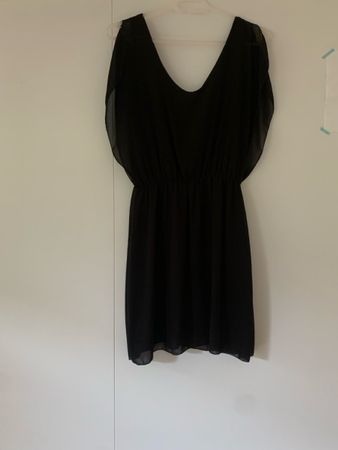 Black short dress size M V-neck 