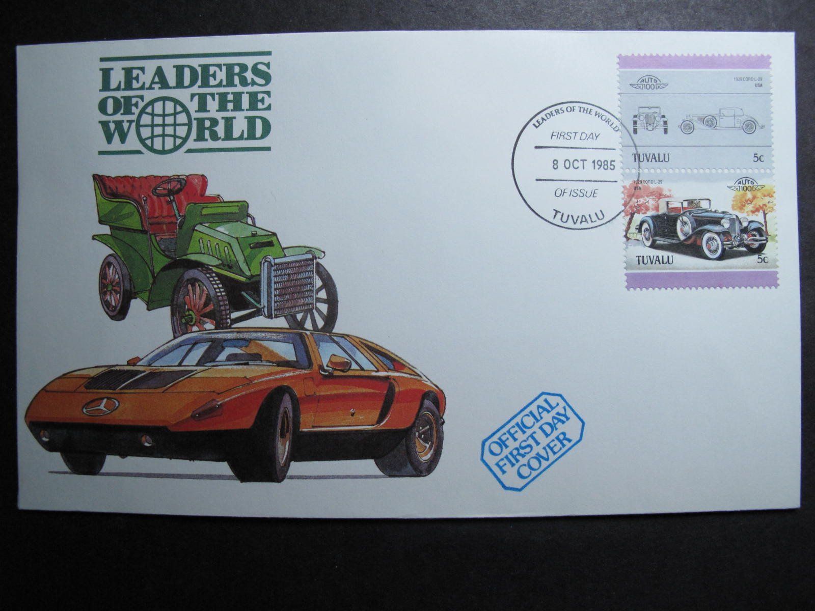 Alle Briefmarken: Auto  Tuvalu 1985 FDC Cord L-29 1929 – Gebraucht aus Wil SG von fva01