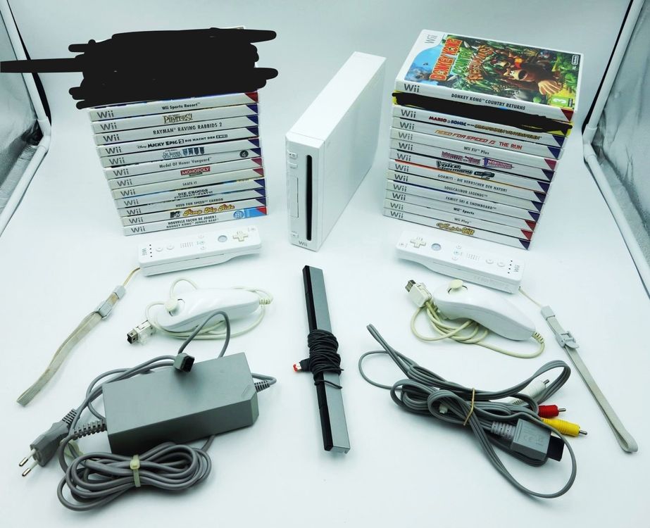 Nintendo Wii Set mit 24 Spielen, Mario Donkey Kong (Gebraucht) in Wil ...