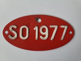 Velonummer Anhänger 1977 Solothurn SO 77
