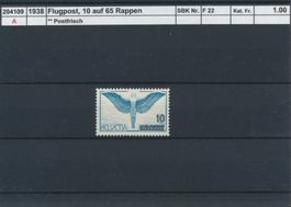 1938 Flugpost - 10/65 Rp., ** postfrisch