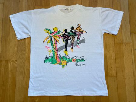Vintage 90s T-Shirt Surf Barbados double Print Sz L
