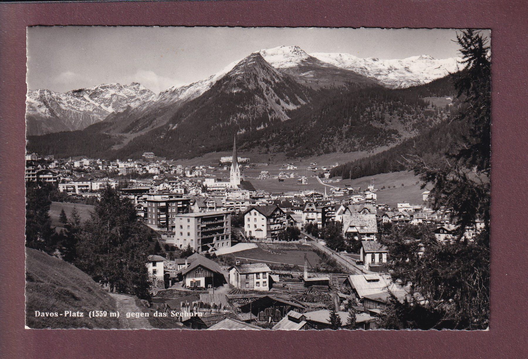 Cartoline postali: DAVOS-PLATZ - Seehorn - 1952 – Usato da Pully venduto da nicecards