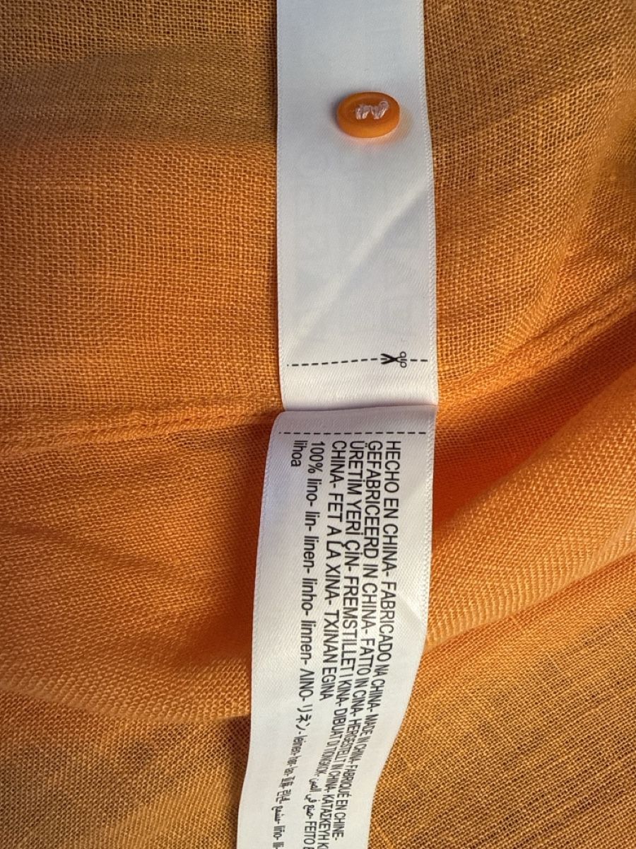 Massimo Dutti Camicette: Massimo Dutti Damen Bluse im Orange Leinen Grösse S – Usato da Brütten venduto da Bettina_07 3