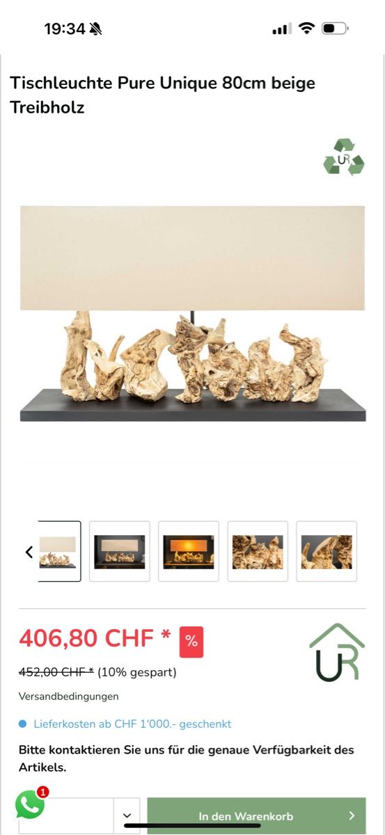 Lampade: Design Tischlampe Naturholz – Usato da Neuenhof venduto da ema_yl96 1