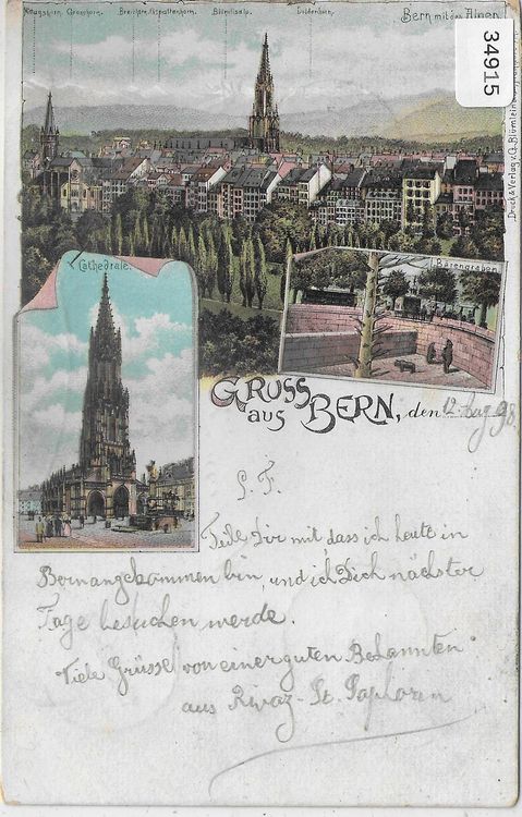 Gruss aus Bern - Münster - Litho 1898 | Kaufen auf Ricardo
