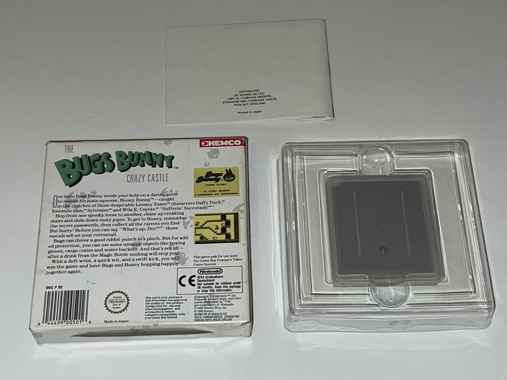Jeu Game Boy : Bugs Bunny Crazy Castle - Version Complète Avec Boîtier De Protection - Testé Et Fonctionnel - Bon état