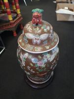 Chinesische Ching Dynasty Porzellan China Vase mitDeckel49cm