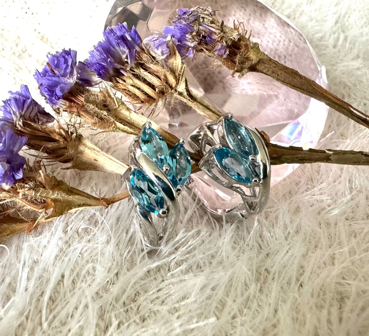Ohrringe & -stecker: Ohrringe Blau Topaz mit 925 Sterling Silver – Neu (gemäss Beschreibung) aus Zürich von LIBELLA13