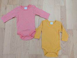 2 Baby Bodys Smile gelb und gestreift Grösse 50/56 neu