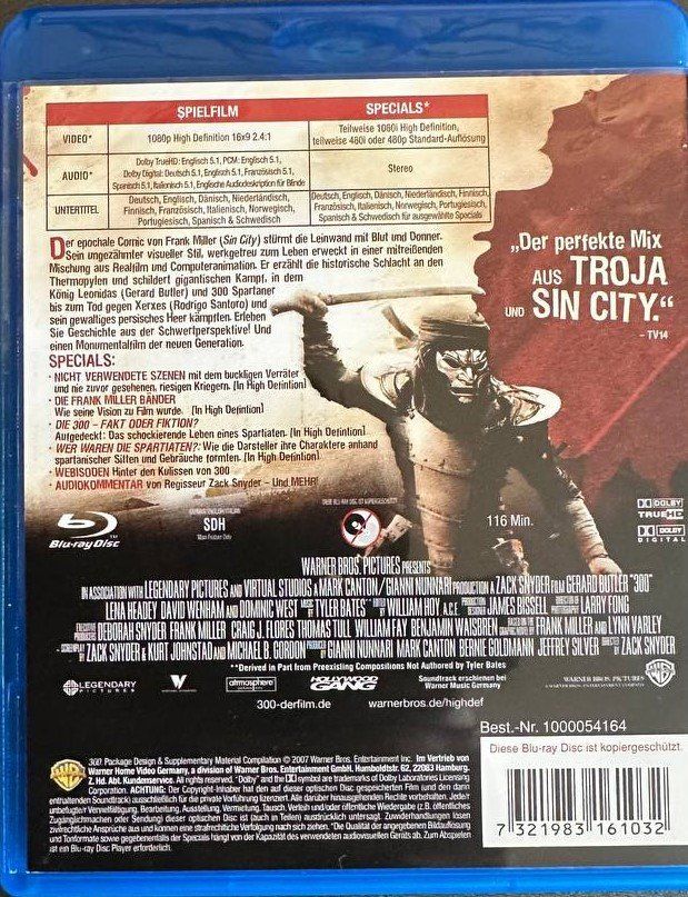 Tutti i DVDs: 300 Blu-ray Triologie - Top Zustand – Usato da Beringen venduto da Mantafisch1 1