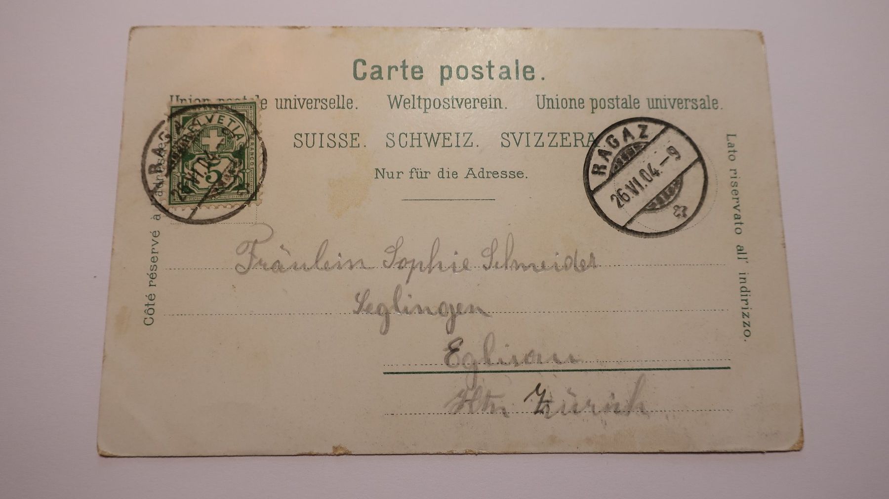 Cartoline postali: Gruss aus Ragaz 1904 – Usato da Cormoret venduto da Pascalll2001 3