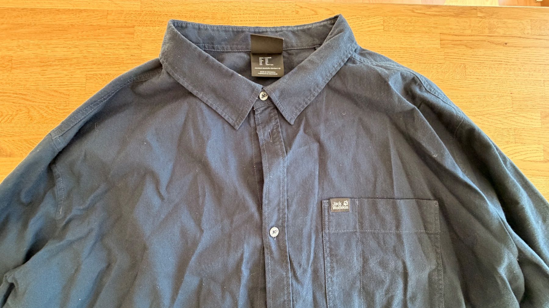 Jack Wolfskin Camicie: Hemd - JACK WOLFSKIN blau uni Gr. 3XL – Usato da Winterthur venduto da Secondhand-Family 1