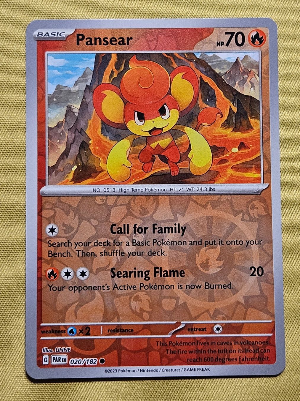 Pokémon Sammelbilder & Trading cards: Paradox Rift - Pansear 020/182 EN – Gebraucht aus Bellinzona von Pokemarco
