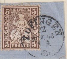 Sitzende Helvetia 5Rp. V-O+++ZOFINGEN+++