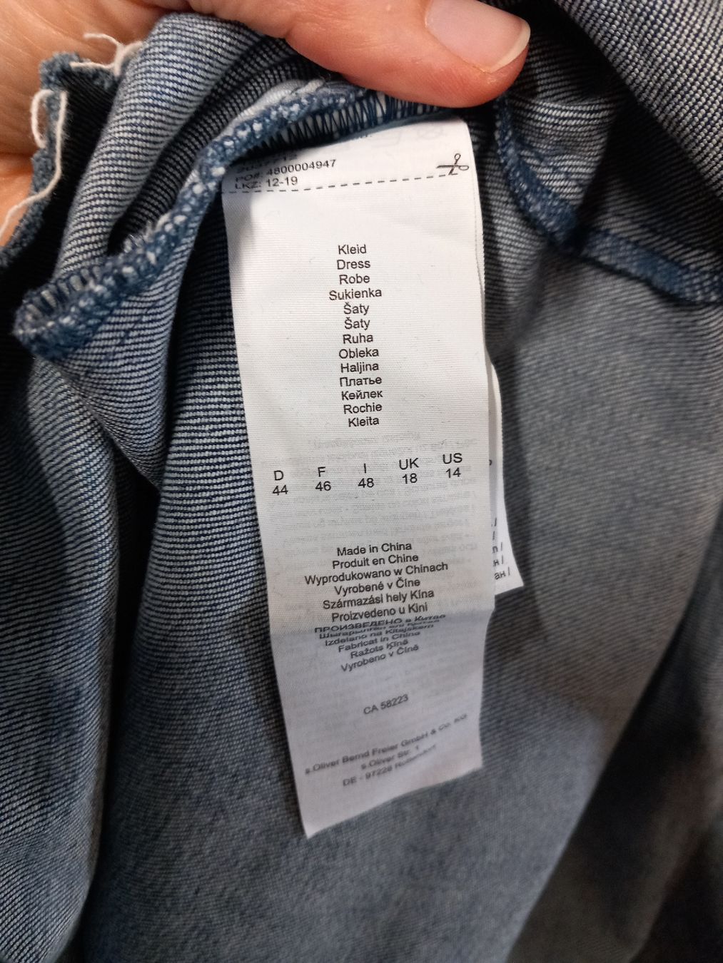 S.Oliver Vestiti: S.Oliver Stretch-Jeanskleid Gr.44 mit Muster – Usato da Gwatt (Thun) venduto da umwelt-brocki 3
