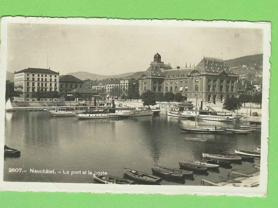 Cartoline postali: Neuchâtel, Le port et la poste – Usato da Zürich venduto da t24_de