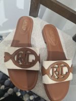 Lauren Ralph Lauren Pantoletten beige/braun Grösse 38