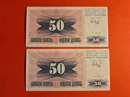 BOSNIEN HERZEGOWINA - 2x 50 Dinara 1992 UNC