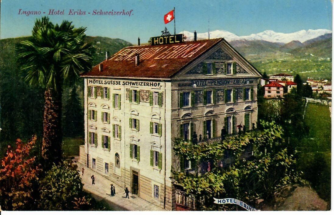 Ansichtskarten: Lugano, Hotel Erika Schweizerhof – Gebraucht aus Hochdorf von Ziegel-16