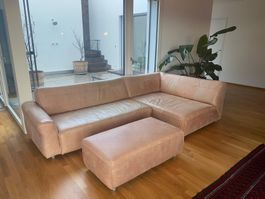 3-teiliges Sofa aus echtem Büffelleder