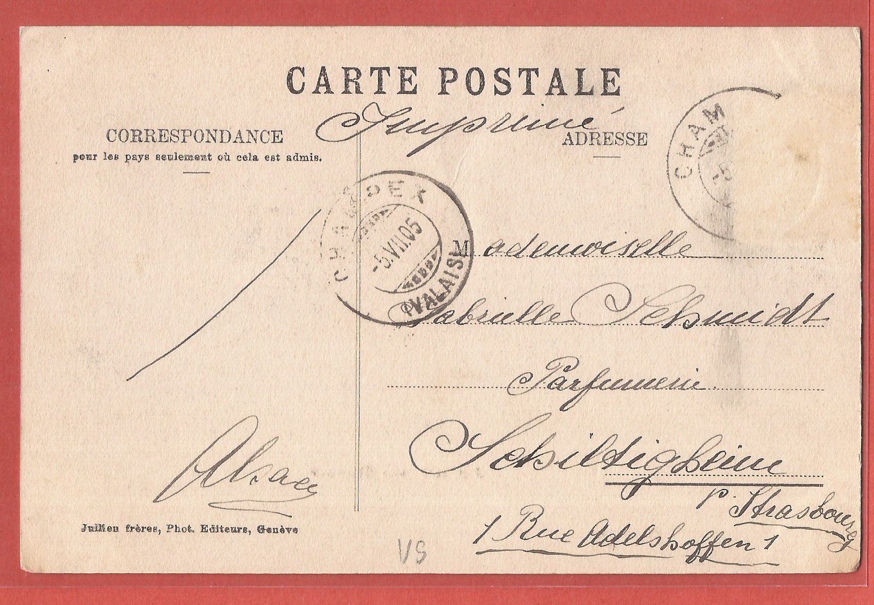 Cartoline postali: Lac Champex mit Touristen-Boot - 1905 – Usato da Fislisbach venduto da Porano 1