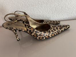 Dolce & Gabbana Leopardenpumps Sling Pumps Leder Gr. 39