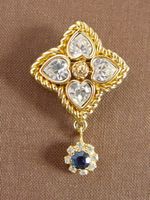 Vintage Modeschmuck Brosche vergoldet