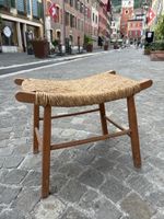 Tabouret Tessinois vintage Tessinerhocker et paille tressée