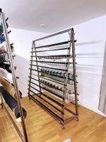 3x fahrbare Metallständer f. Stoffrollen, Spezialanfertigung