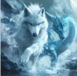 Diamond Painting: Wolf mit Drache 30x30cm