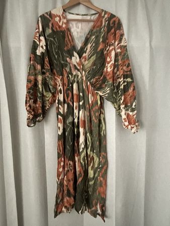 Buntes Viskose Midikleid, Einheitsgrösse,Versand 9.-