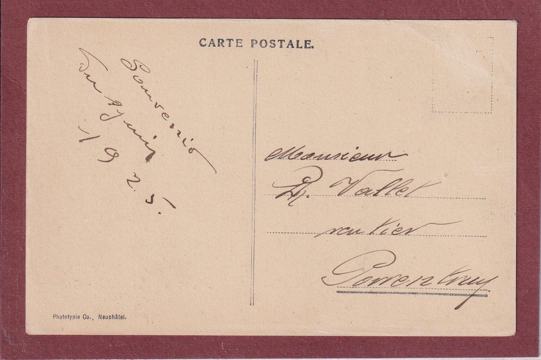 Cartes postales: Bassecourt (JB) - 1925 – D'occasion à Orvin par Pyaeschli 1