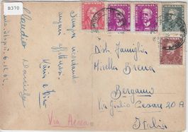 Brasilien AK to Bergamo by Air Mail 1962