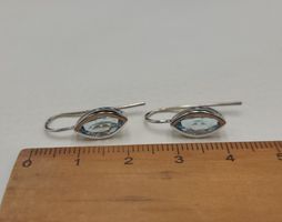 18 Karat 750 Weiss Ohrhänger Mit Topaz