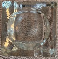 Vintage Glas Aschenbecher 2 Stück schwer & Blattform