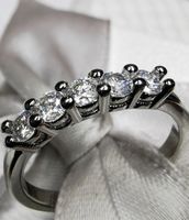 Bague argent avec diamants de moissanite de 0,5 ct GRA