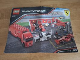 LEGO Racers 8155 Ferrari F1 Pit Set mit Anleitung