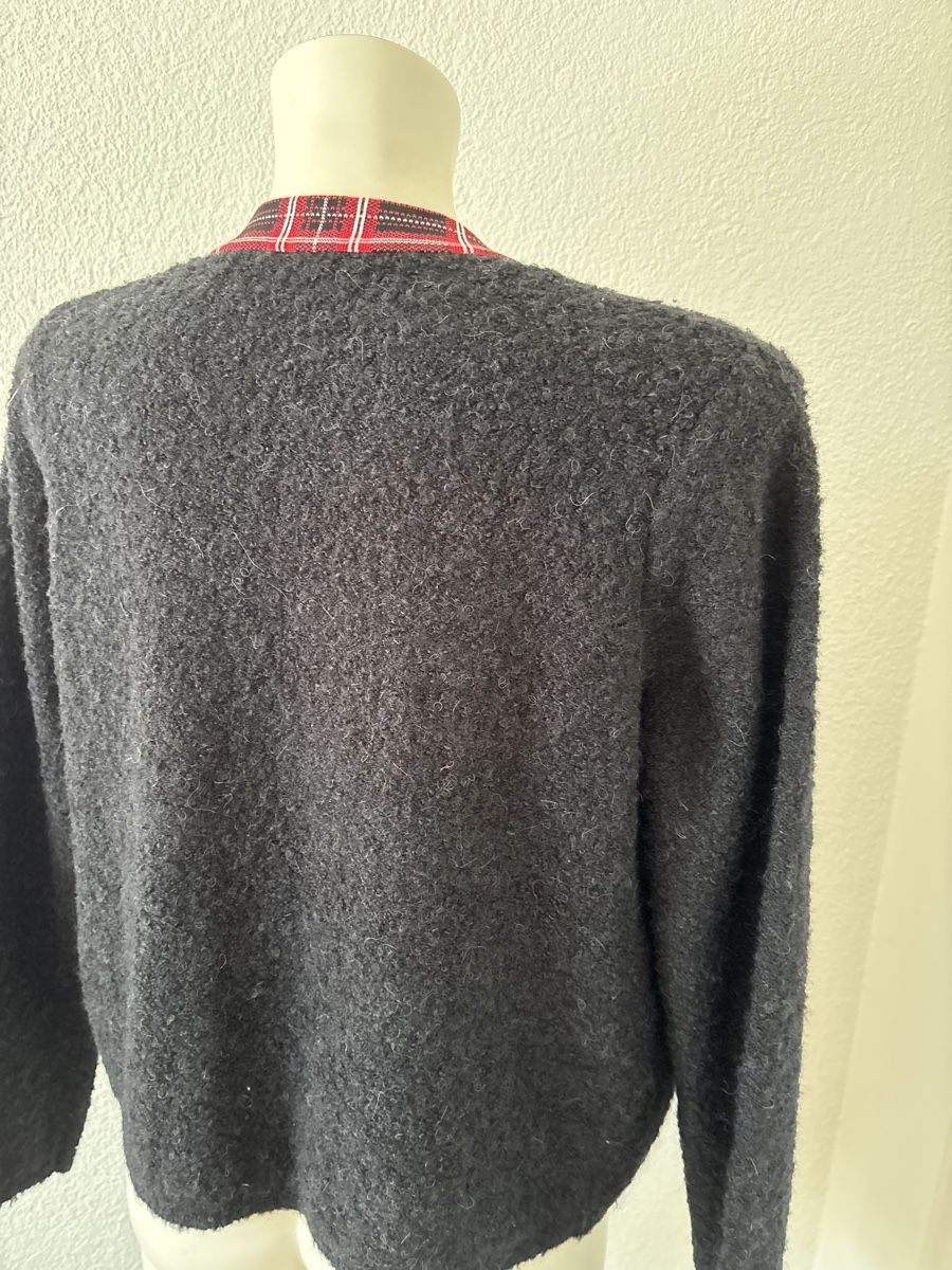 Kookai Giacche: Kookai Strickjacke, schwarz mit Karomuster, Grösse 36 – Usato da langenthal venduto da rundholz7 4