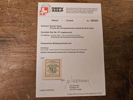 CH 1849 Genfer Ausschnitt N° 07* ungebraucht SBK Fr. 600.--