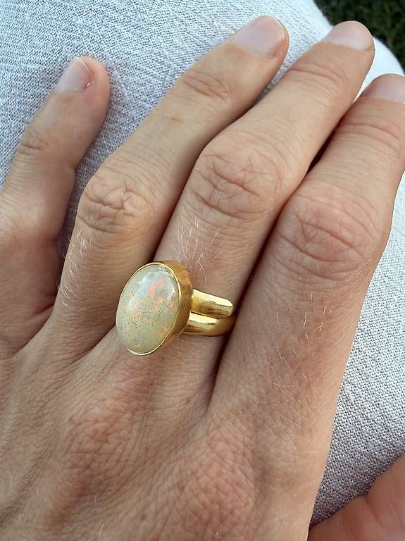 Ringe: schöner Opal Ring vergoldet grössenverstellbar – Neu (gemäss Beschreibung) aus Zug von julialbi 1
