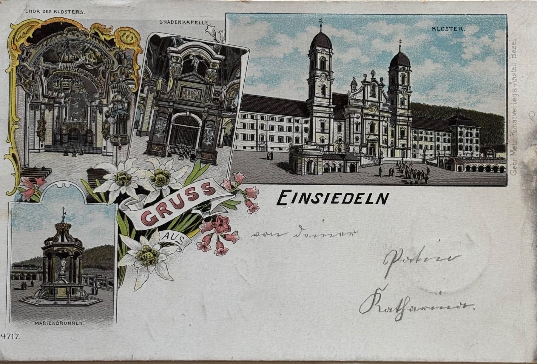 Cartoline postali: Gruss aus Einsiedeln, Litho – Usato da Frauenfeld venduto da Merk52