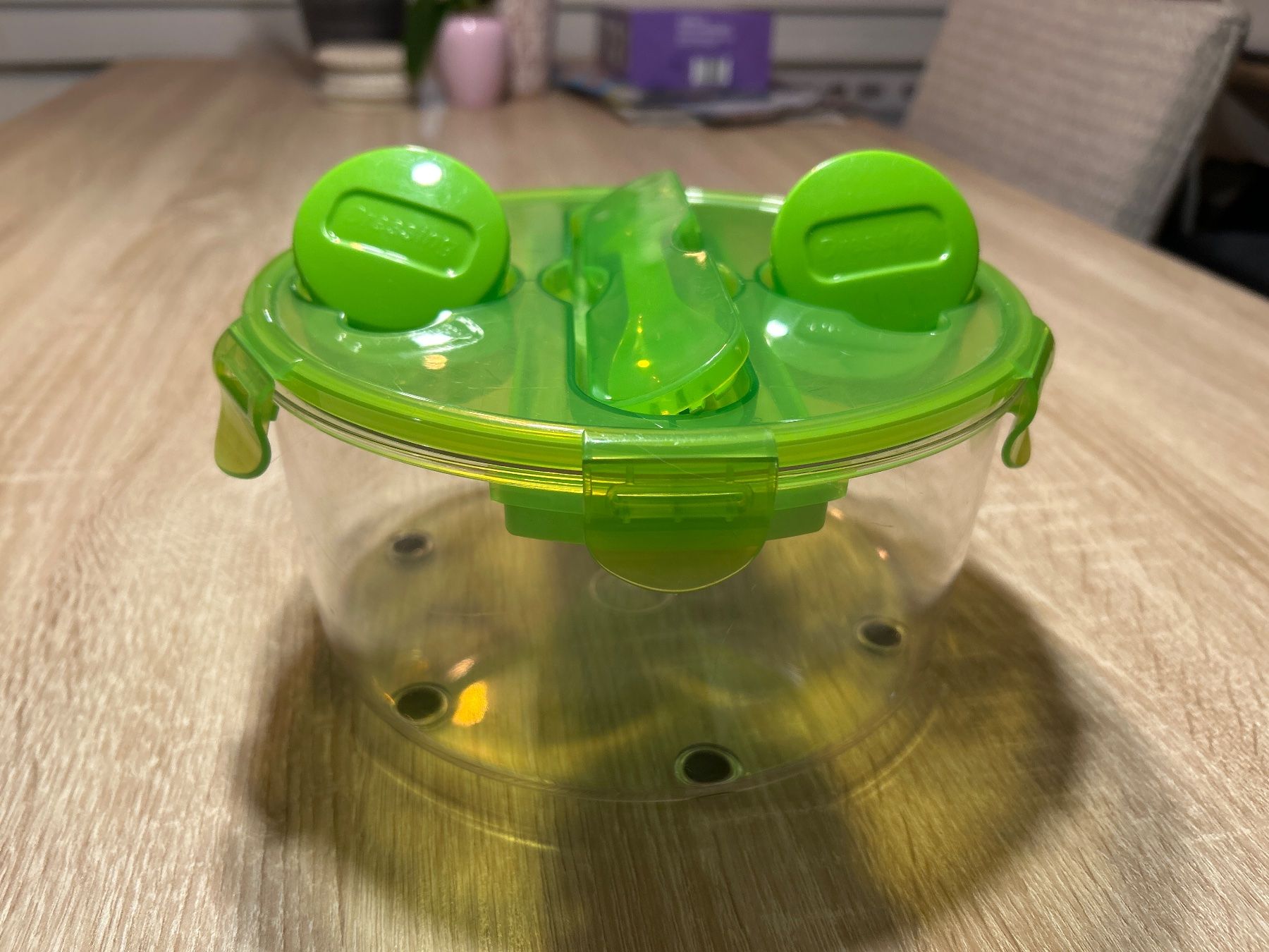 Ciotole: Salat-Schüssel / Picknick-Dose mit Besteck + 2 Döschen – Nuovo (secondo la descrizione) da Brunnen venduto da Nala2929 6